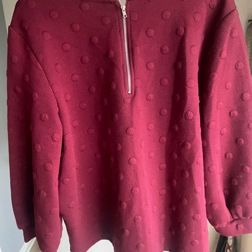 Textured Red Sweater - Picture 2 of 2
